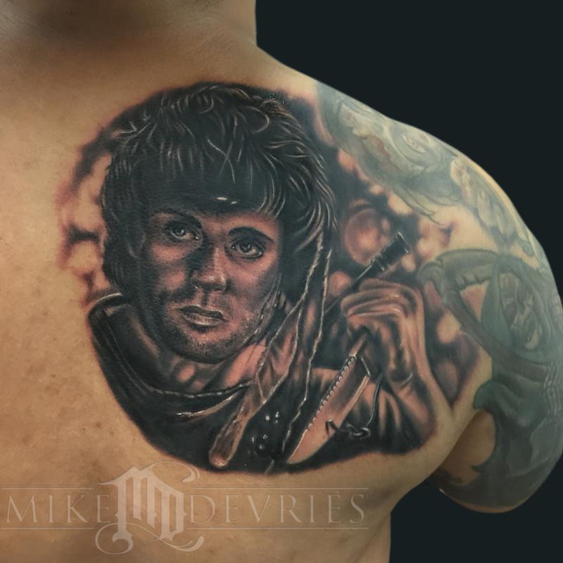 Rambo First Blood Tattoo by Mike DeVries TattooNOW